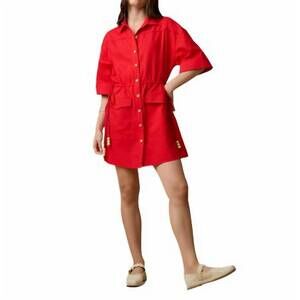 NEW AYLAYA venice button front dress in red